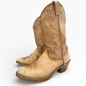 Vintage Laredo Western Cowboy Boots 9 EE Pointed Toe Rodeo Distressed Country